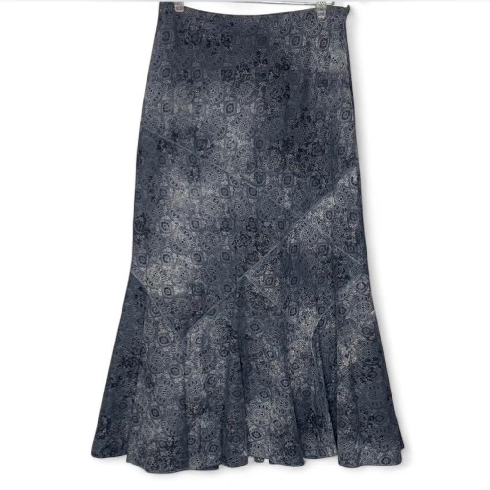 Per Una Embroidered Pattern Y2K Grunge/Goth/Whimsygoth Charcoal Maxi Skirt 8